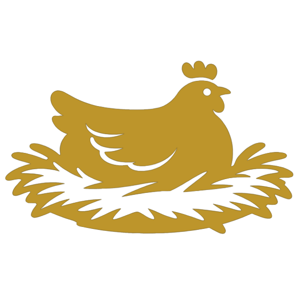 Ikon av höna som ligger i rede och ruvar